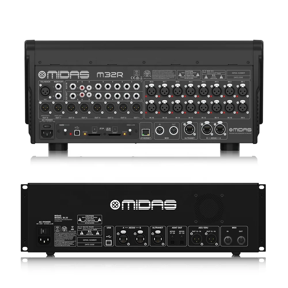 Midas M32r Live Digital Mixer + Dl32 Stagebox Bundle Dj Sound System