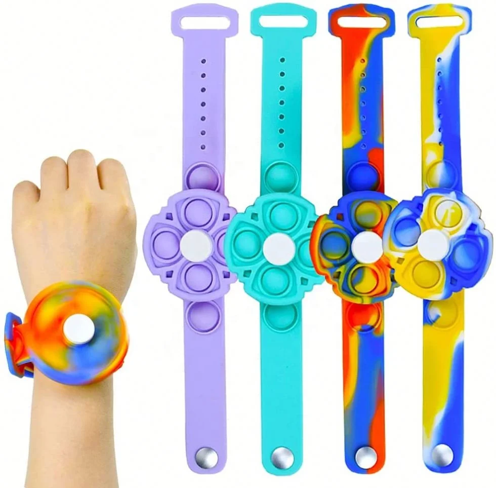 Небольшие милые радужные наручные часы длиной 180 мм, новые силиконовые часы-антистресс, игрушка-антистресс, браслет для детей