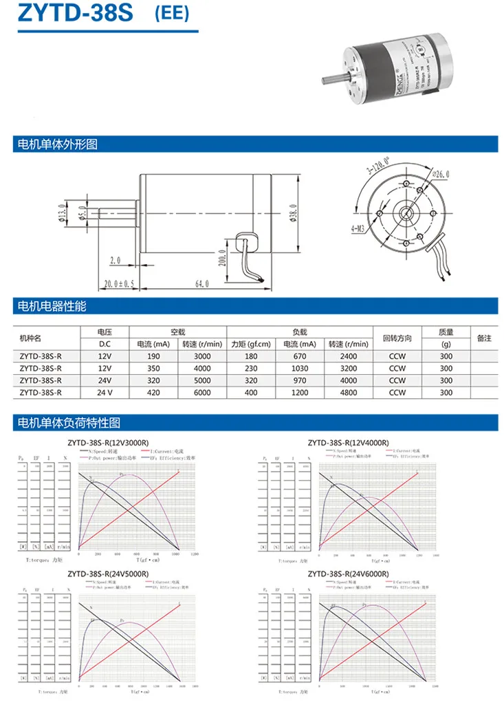 12v 24v Zytd-38srz-r1 Single Phase Motor For Electric Bicycle - Buy ...