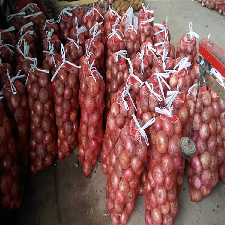 Sacos de malha de plástico Cebola Vermelha 20kg Sacos de rede para vegetais