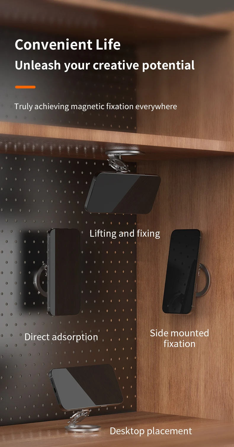 Magnetic Adsorption Foldable Phone Holder Ring Stand Double Sided Magnet for Smartphone Daily Use