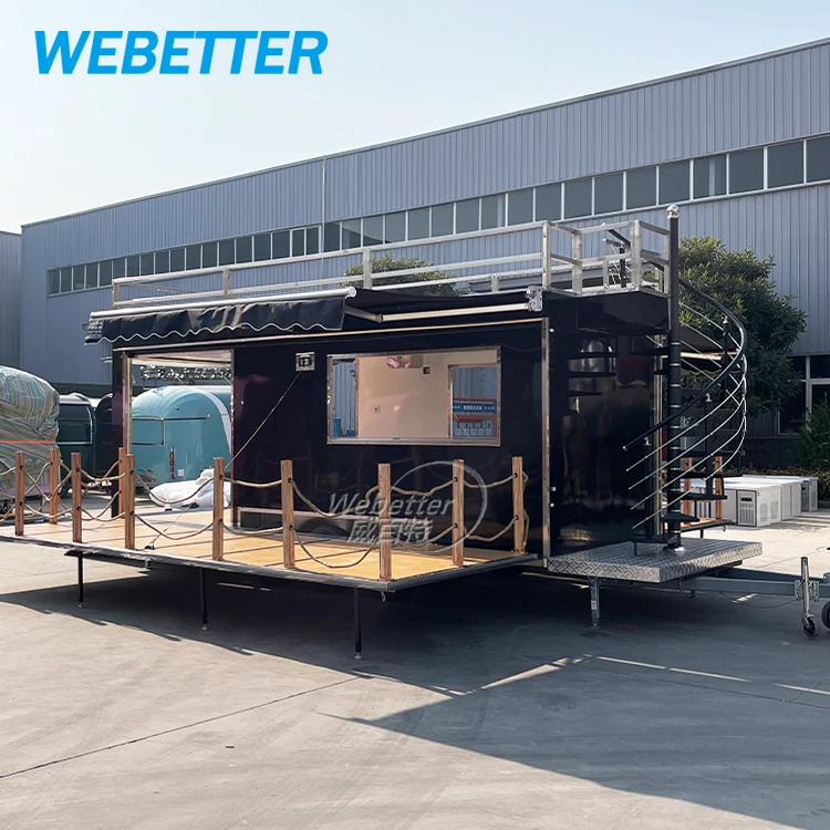 WEBETTER Customized 2 Story Mobile Snack Bar Truck Double Decker Food Trailers Fully Equipped US Standards