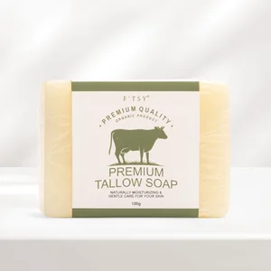 Custom Organic Handmade Shea Butter Coconut Beef Tallow Soap Bar Whitening Brightening Face Body Wash Skin Care Bath Soap