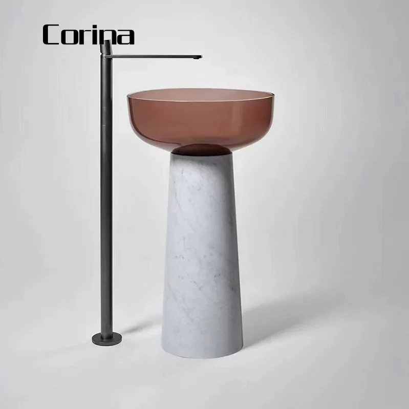 Factory Directly Material Solid Surface clear Sink Bathroom Sinks Transparent Wash Basin