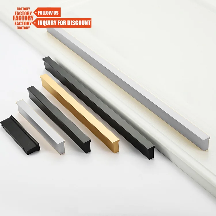 TOCO Luxury Aluminium Profile Porcelain Kitchen Cabinet Long Hardware Pull Cart Handle