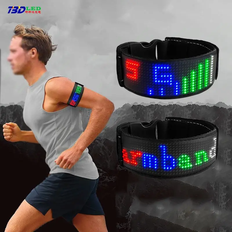 Original Factory APP Control USB Rechargeable Safety Running LED Band Flashing LED Light Sports Armband LED Band