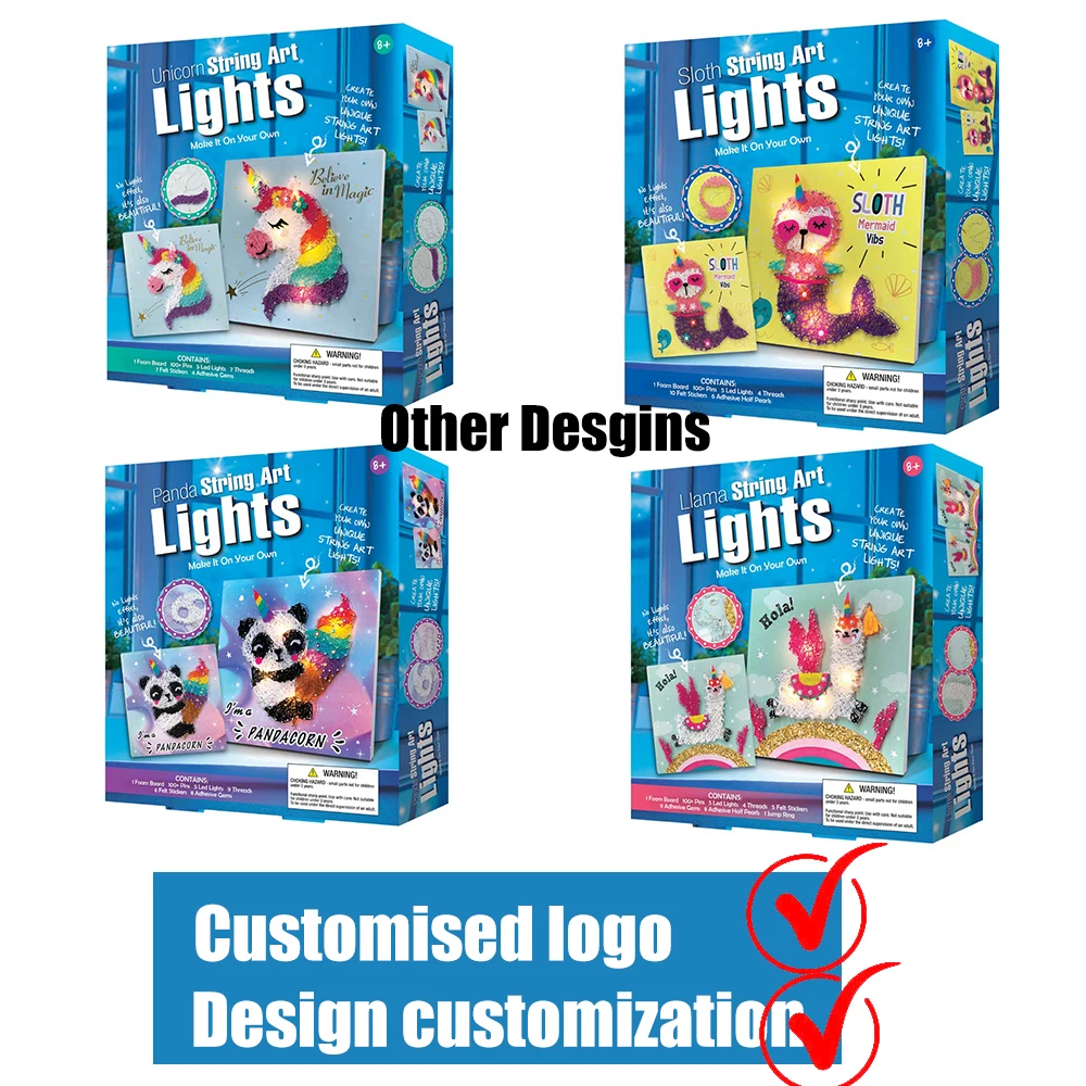 DIY Toys Make Your Own String Art Lights LED Light Kit Educational Arts and Crafts Kit Color for Kids and Adult