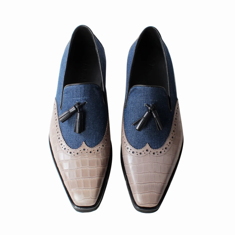 Mens Leather Lined Slip On Suede Loafers Driving Shoes Tassel Design UK Siz 6-11