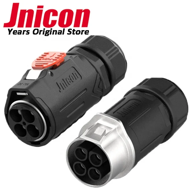 IP65 IP67 Jnicon MJ32 Male Plug and  Female  Receptacle 4 Pin Connector Waterproof