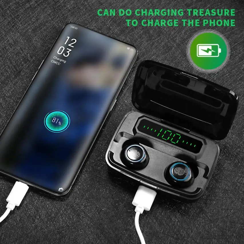 3500mAh LED M11 Bluetooth Wireless Earphones Free shipping's Headphones Earbuds TWS Touch Control Sport Headset Noise Cancel