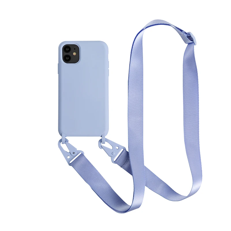 【韓国 BLUE PERCENT】Glossy Ribbon iPhone case + Strap set TPU Crossbody Phone Case - 360 Degree Protection for Iphone