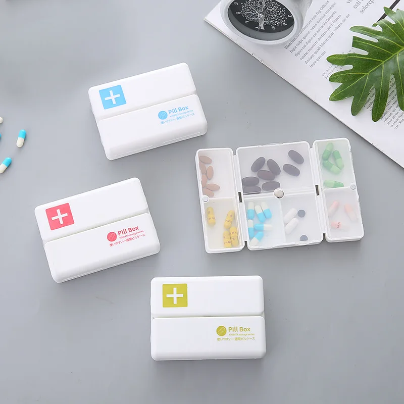Mini Medicine Box 3 Compartment Pill Storage Box Large Capacity Portable Sealing Case