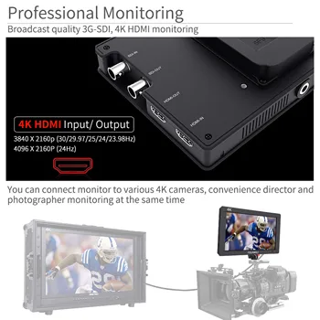 FEELWORLD FW703 On-Camera Field Monitor, F970 Battery Plate, Multi-Power Supply, for Cinema Production, Factory Price detail image