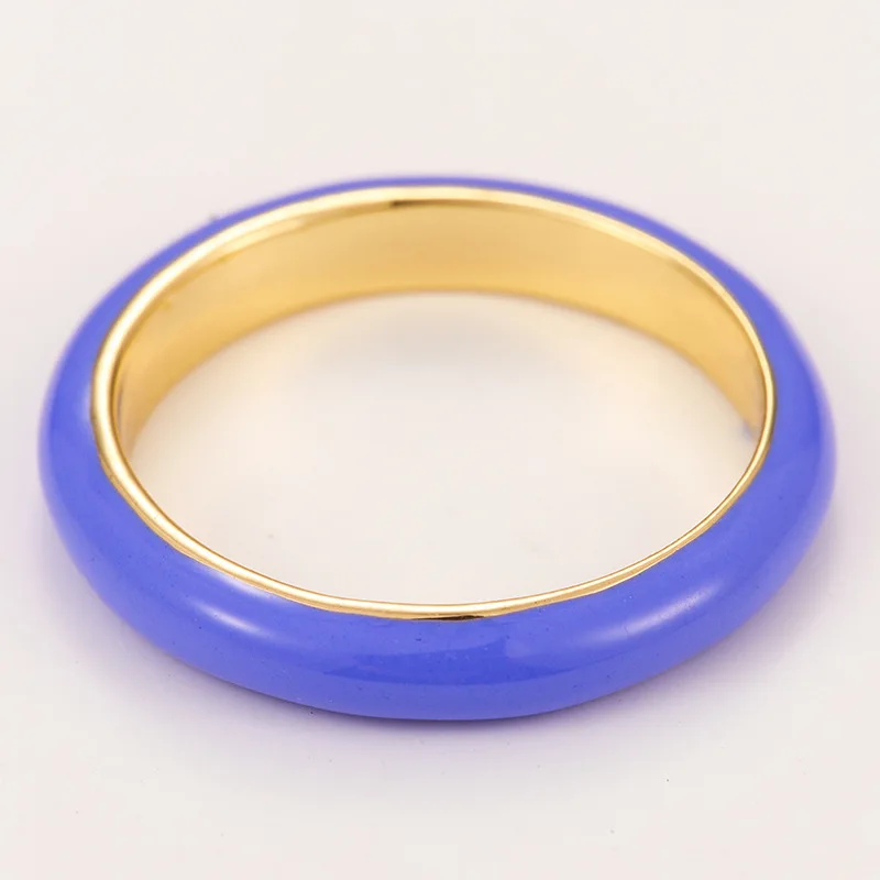 Handmade European and American Fashion Rainbow Cubic Zircon Enamel Simple Ring for Women