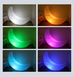 Modern Design White Halfmoon Chair LED Waterproof Swing Seat Eco-Friendly Indoor/Outdoor Balcony Remote Control Backyard