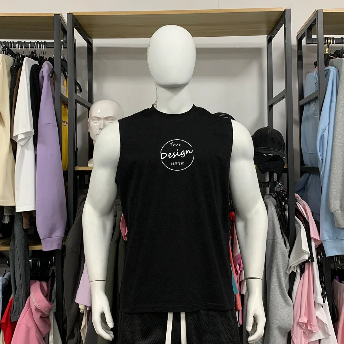 Wholesale High Quality Men’s Muscle Shirts Sleeveless Cotton Gym Workout Sport Tank Top Gym Training Bodybuilding Vest