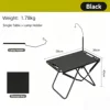 Black Carbon Steel Tactical Table with Lamp Holder & Storage Bag