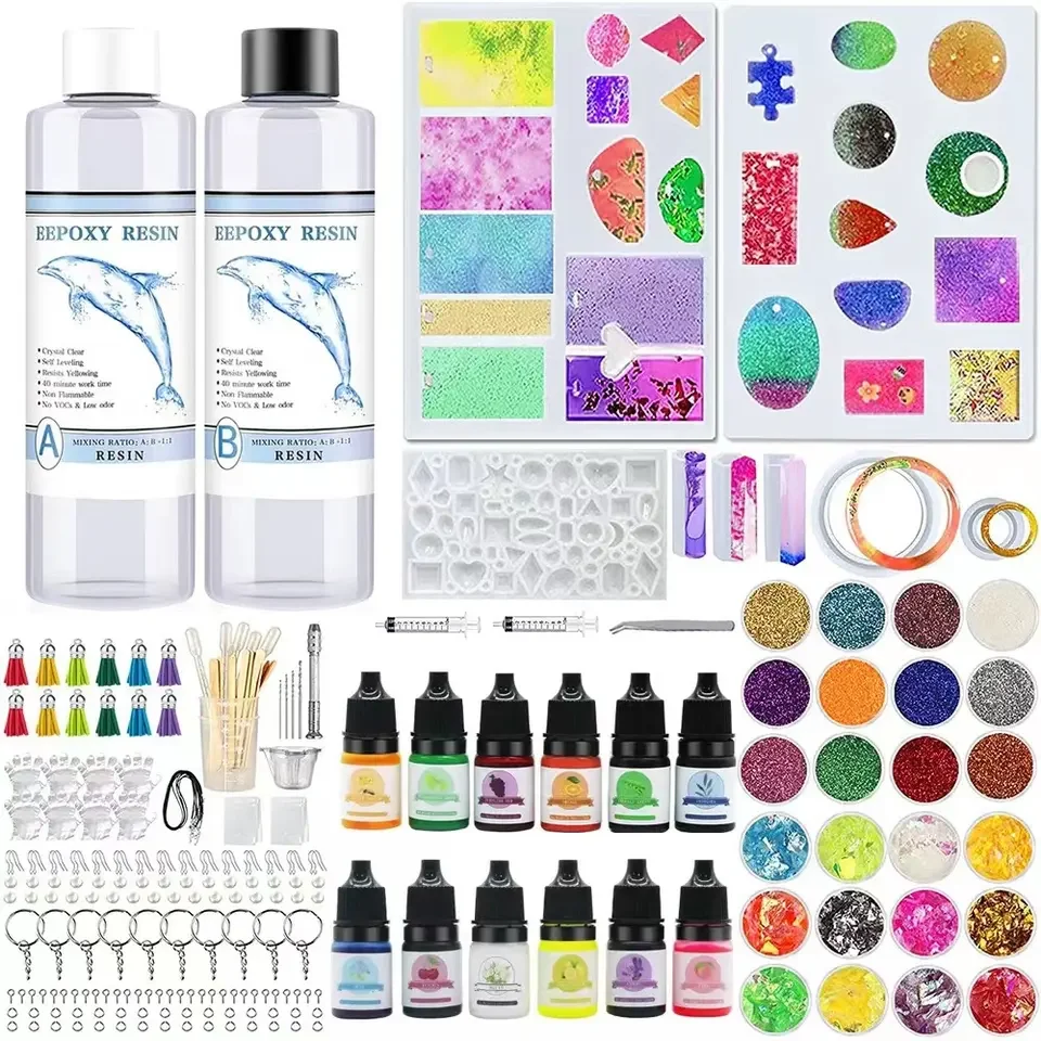 Diy Resin Mold Kit With Silicone And Epoxy Resin Supplies Jewelry