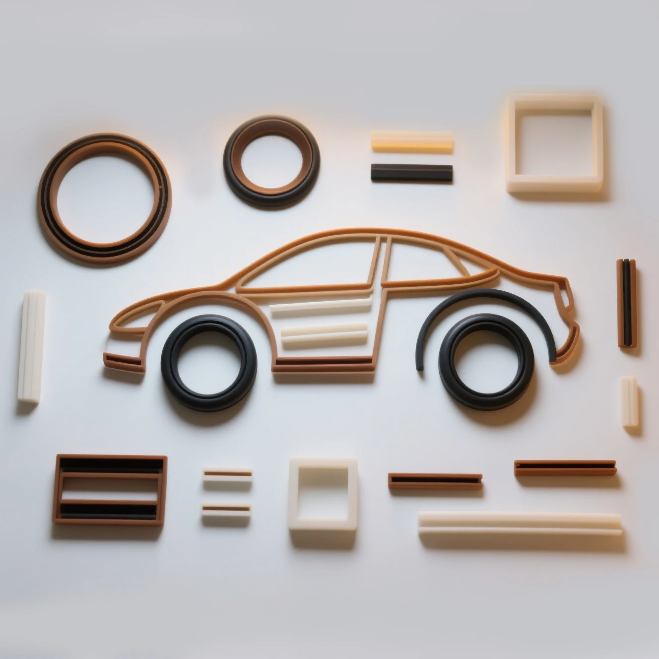 Custom-Molded 1.5-12mm Thick Silicone Automotive Accessories SAE 5W-30 Oil-Resistant Anti-Aging (-40℃ 230℃ Stable) Engine Bay