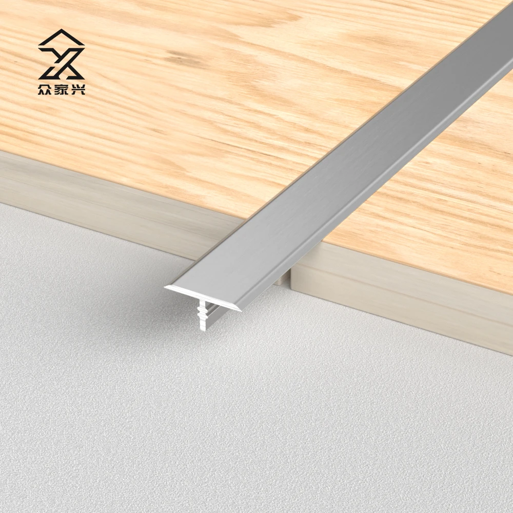 Anti-slipping Finished Metal Ceramic Edge Strips Aluminum T Shape Tile Floor Trim manufacture