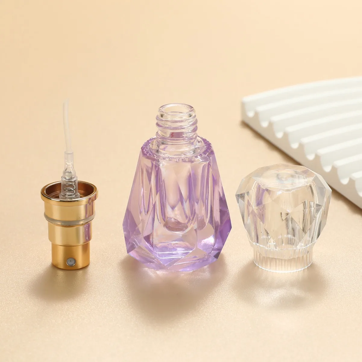 Luxury Fancy Colorful Small Mini Crystal Gold Silver Spray Empty