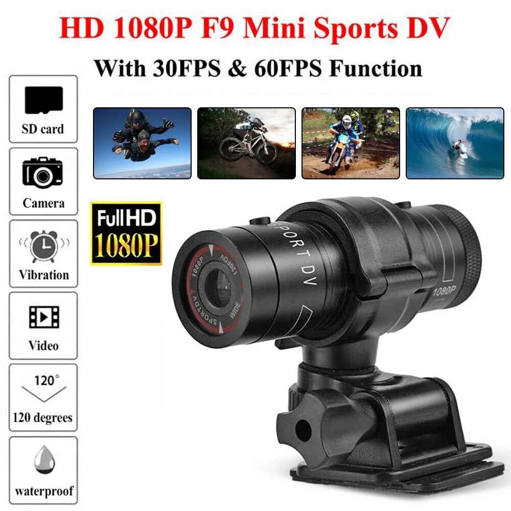 F9 Camera Full HD 1080p Mountain Bike Bicycle Motorcycle Helmet Sports Action Camera Video DV Camcorder Car Video Recorder