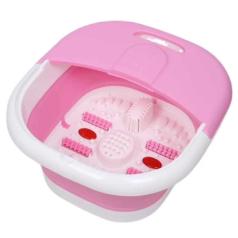 Foldable Soaking Bucket Basin Bowl Foot Spa Bath Massager Bubble Foot Spa Infrared Therapy Foot Massager Roller