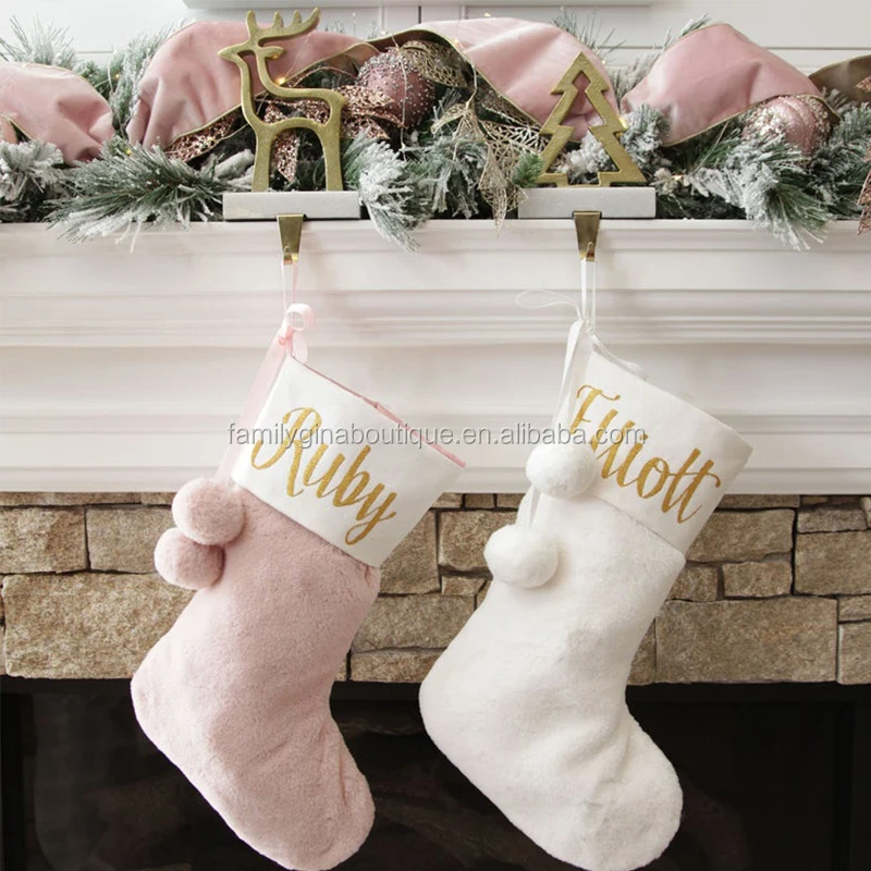 pink christmas socks