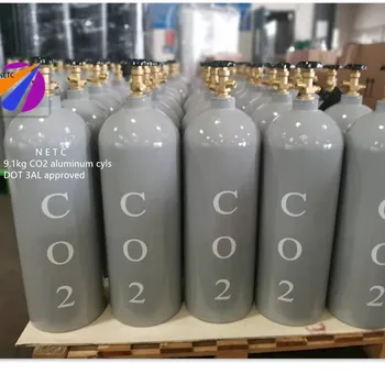 1 L -50 L 124Bar -200Bar Best Price China NETC  Factory Sale Aluminum CO2 Cylinder for Brewery / Industrial Gas Use DOT  ISO7866