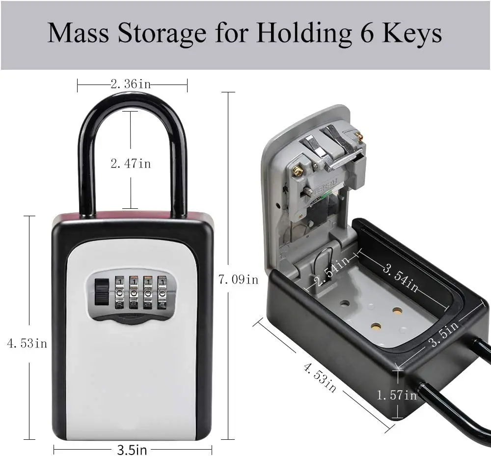 Key Lock Box Combination Lockbox Code  House Key Storage Lock Box