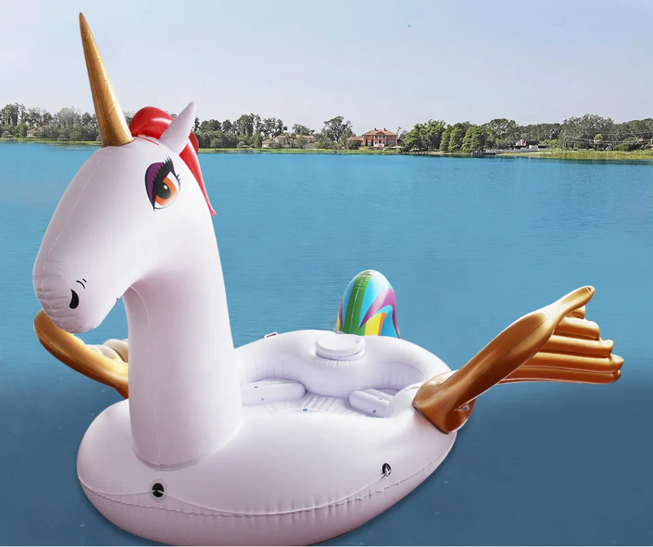 Oversized Unicorn Pool Float Rainbow Floating Island