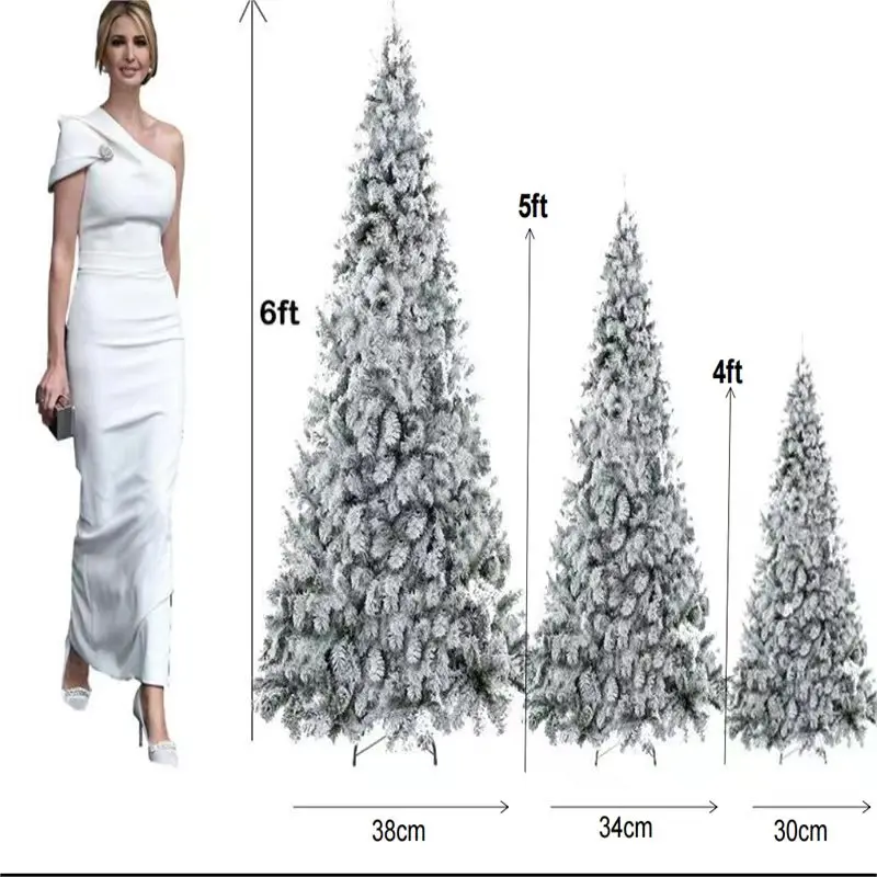 Helen 2023 New Product 1.5m3.0m Flocked Premium Xmas Tree Encryption
