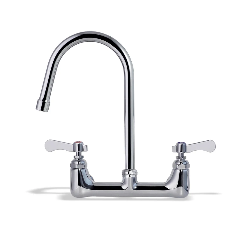 Commercial Kitchen Faucets Wall Mount 2 Holes Classic Kitchen Sink Mixer Tap Faucet With Brass Stainless Steel Kitchen Faucet details