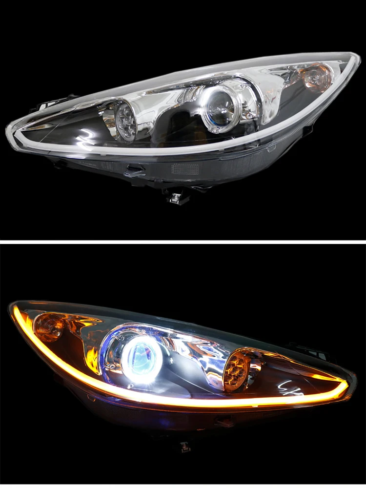 Customized Full LED Headlights for Peugeot 308 2010-2014 Bi-xenon Projector Lens Front Lamps With DRL