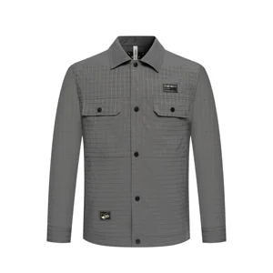 Large Men's Jacket Lapel Button Long Sleeve Fashion Casual Small Plaid Men's Large Jacket