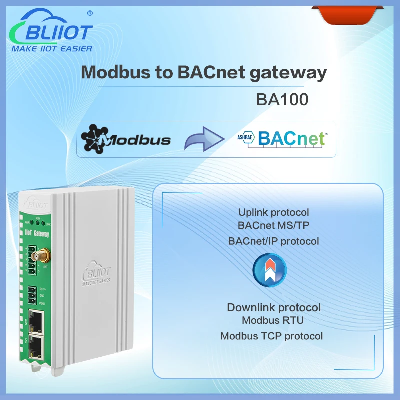 RS485 Modbus RTU TCP to BACnet/IP Converter Gateway for BMS Building Automation System