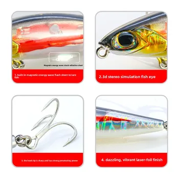 Flash FD Magnetic Energy Reflective Lure Stainless Steel Fake Bait Parallel Pumping Stop Slow Submerse Freshwater Fish – Lure – view 5