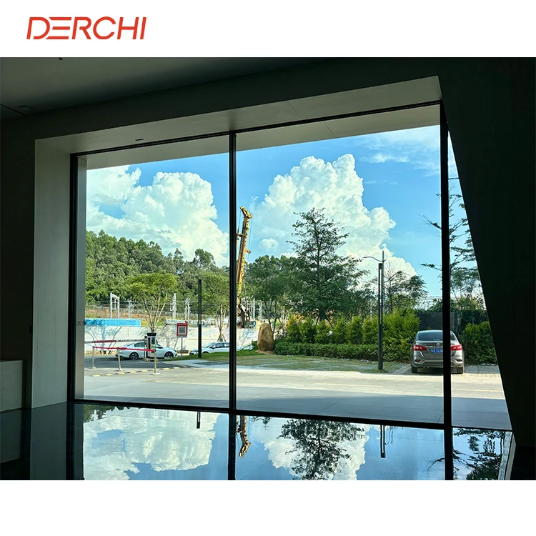 DERCHI NFRC Slim Frame Design 96x80 Patio Balcony Lift Door Exterior Aluminium Partition Door Glass Lift Aluminium Sliding Door