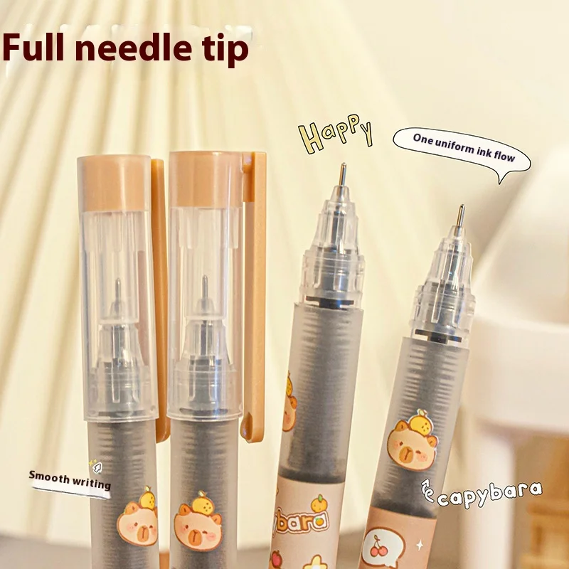Sanfly Penne Gel Capybara Kawaii – Set 4 Penne Con Inchiostro Nero E Design Retrattile