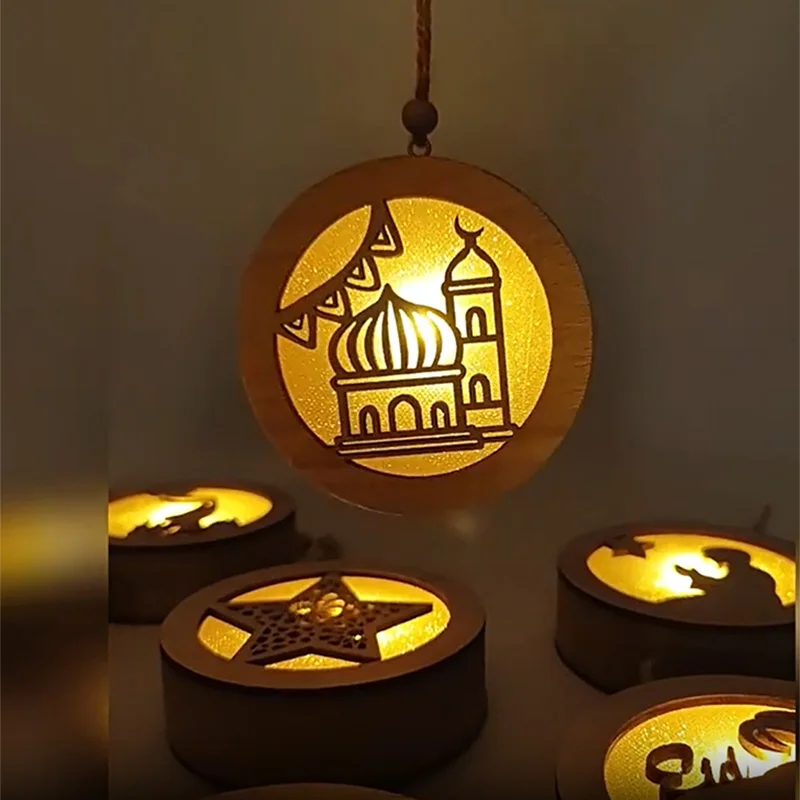 Ramadan Lanterns 2024 Decorations Eid Mubarak Ornaments LED Night Light ...