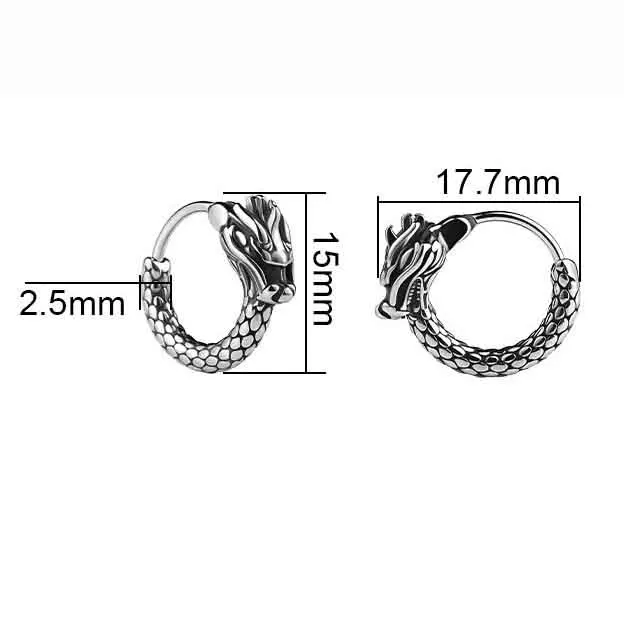 Men's Dragon Type Design Earrings Personality Celebration Banquet Festive Decoration Stainless
