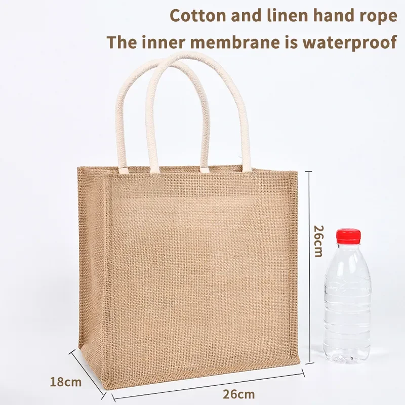 Wholesale Waterproof Reusable Burlap Bag Custom Small Burlap Jute Tote ...