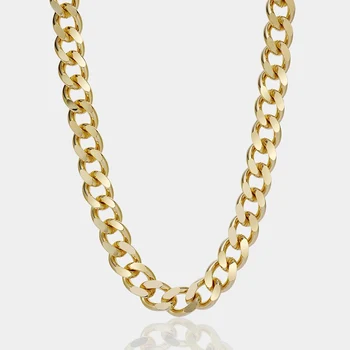 Fashion jewelry women 24k 12mm Gold Plated Chunky statement Cuban Chain Necklace Statement Necklace Stainless Necklace