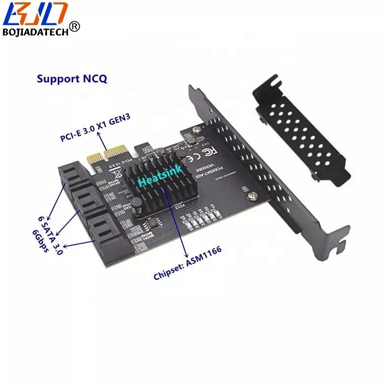 Wholesale 6 Sata 3.0 6gbps To Pci-e 1x Expansion Riser Card Asm1166 Max  20tb Hard Disk - Buy 6 Sata 3.0 6gbps To Pci-e 1x Expansion Riser Card,6  Sata