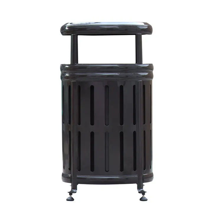 New Design Outdoor Creative Metal Garbage Trash Can Outside Garden Street Cute Recycle Waste Bin Public Commercial Steel Dustbin