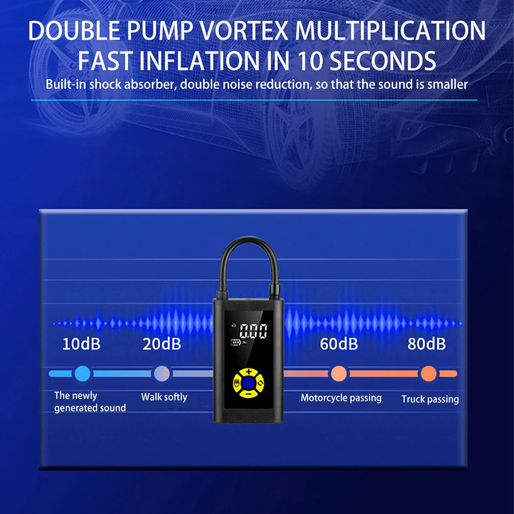 70W 150PSI Portable Tire Inflatorr Car Air Compressor 12V Type-C Rechargeable Wireless Fast Inflation Air Pump for Car Tires - view 5