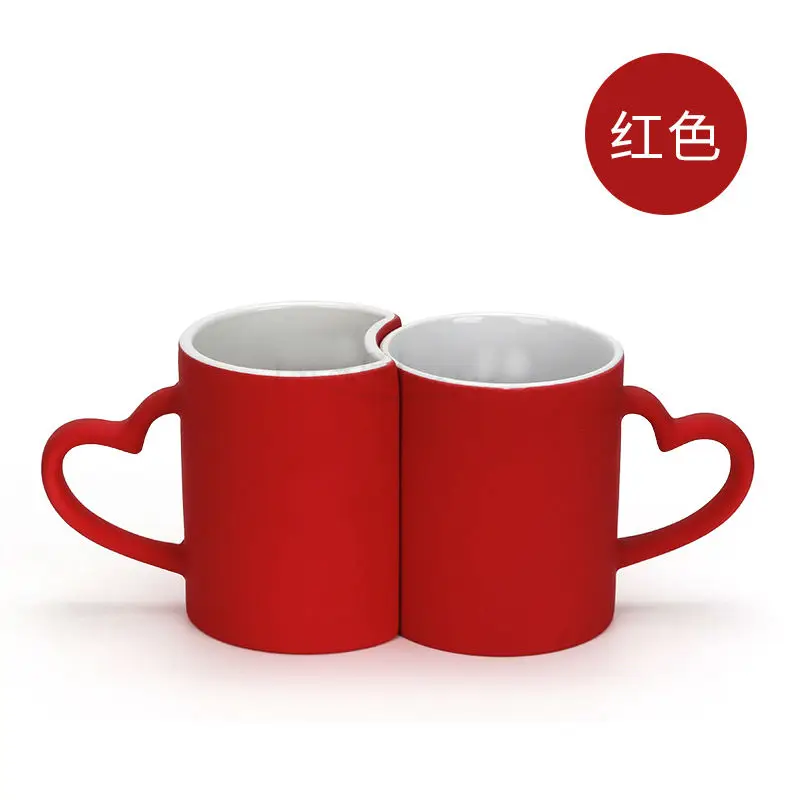 Lover Couple Ceramic Mug for Back to School Color-Changing Sublimation Magic Mug with S Handle for Couples and Mates