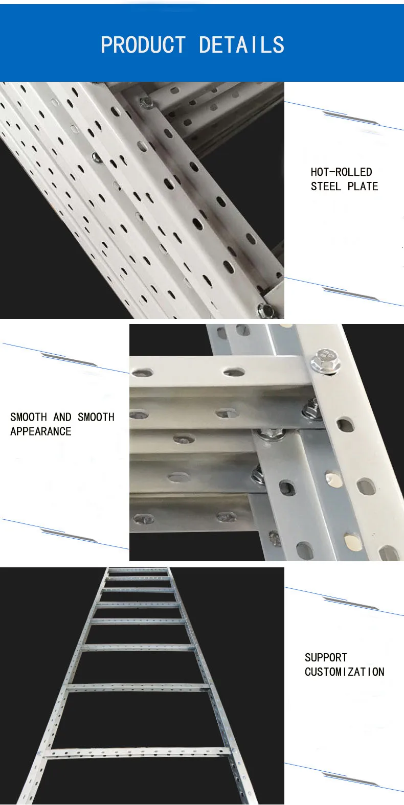 Structured Wiring Heavy Duty Straight Steel Galvanized Cable Tray Cable