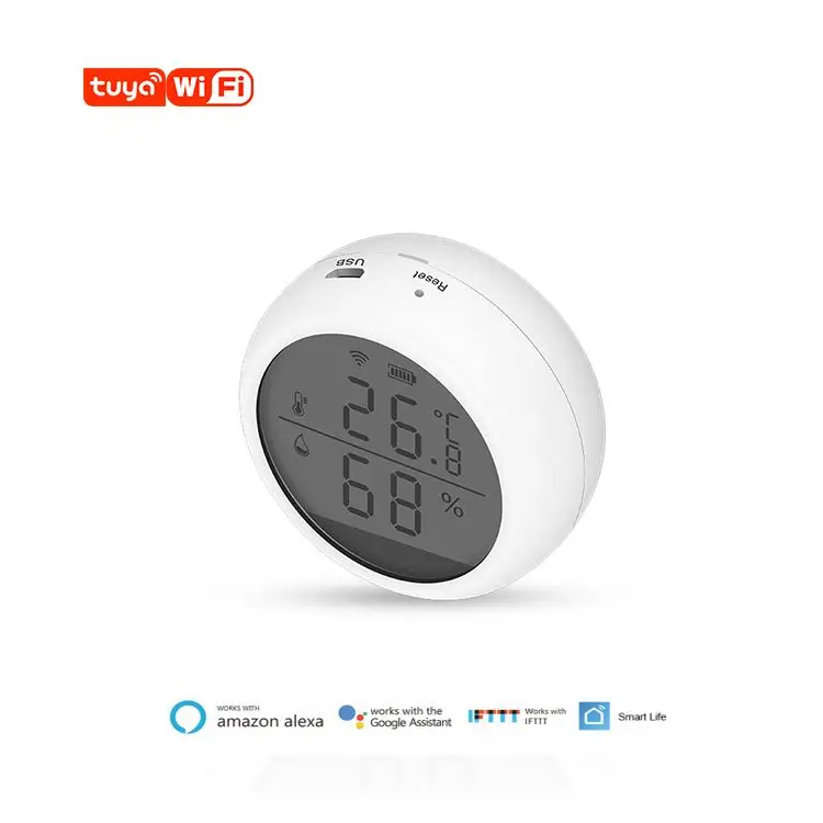 2021 New Arrival Tuya Smart Remote Control Wifi Temperature and Humidity Sensor