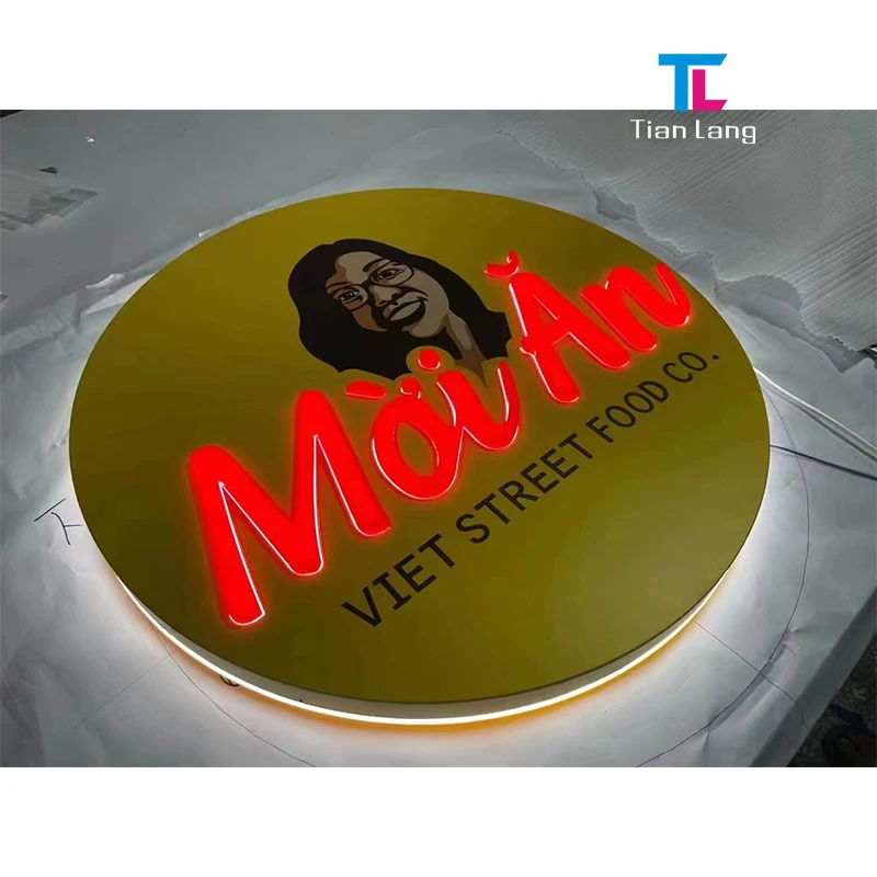 Personalised Led Bodybuilding Wall Art Academy Led Commercial Sign Light 3D Logo Sign Custom